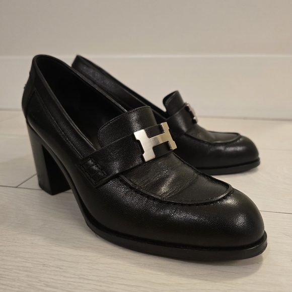 Hermes Black Leather Loafers - Picture 3 of 12